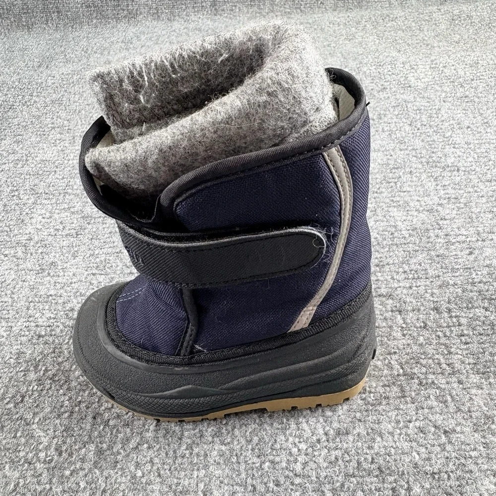 L.L.Bean Toddler Snow Boots Kids 7 Navy Blue Winter Insulated Outdoor Preppy
